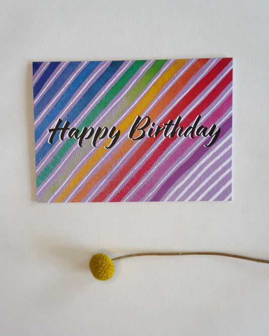WATERCOLOR RAINBOW PRISM BIRTHDAY CARD - 10 PACK