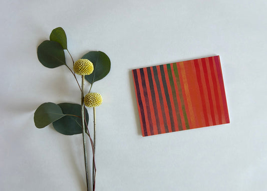WATERCOLOR RAINBOW VERTICAL STRIPE BLANK NOTE CARD - 10 PACK