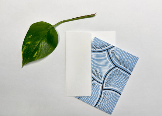 SKY CALATHEA BOTANICAL PRINT BLANK NOTE CARD - 10 PACK