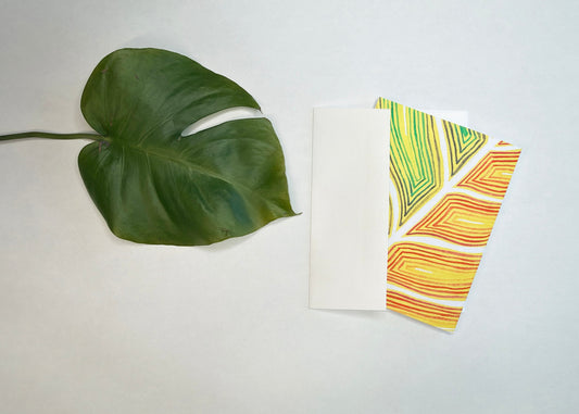 RAINBOW MONSTERA BOTANICAL PRINT BLANK NOTE CARD - 10 PACK