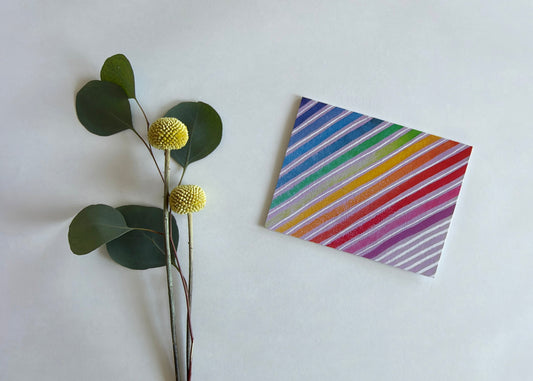 WATERCOLOR RAINBOW PRISM BLANK NOTE CARD - 10 PACK