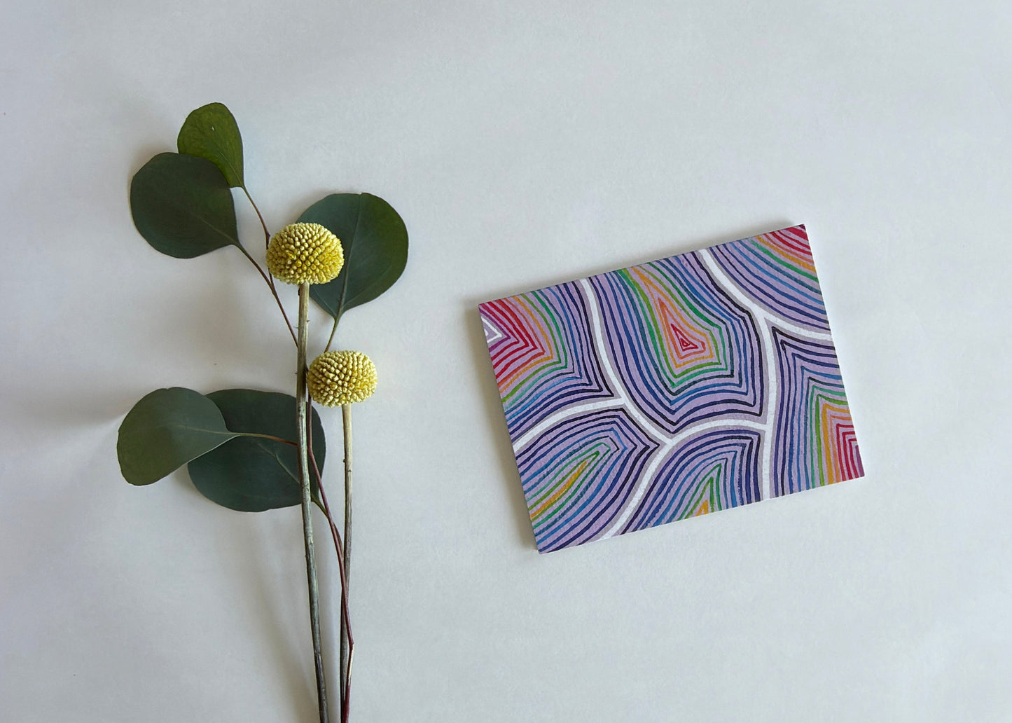 WATERCOLOR RAINBOW KALEIDO BLANK NOTE CARD - 10 PACK