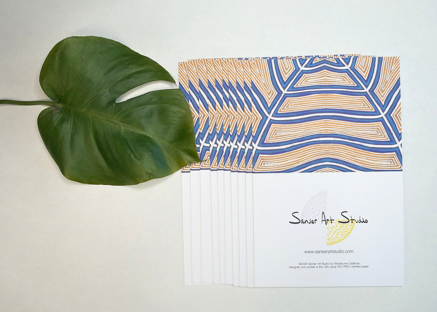 CITY MONSTERA BOTANICAL PRINT BLANK NOTE CARD - 10 PACK