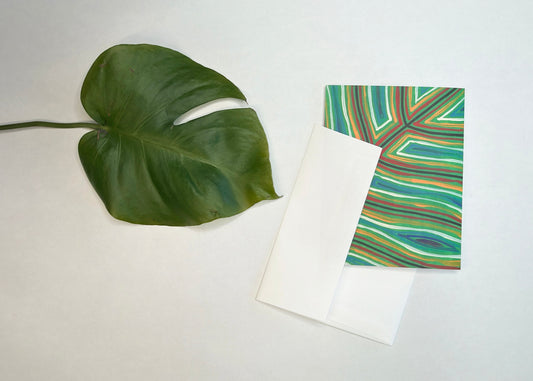 MULTI MONSTERA BOTANICAL PRINT BLANK NOTE CARD - 10 PACK