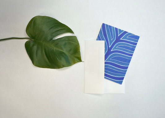 WATER MONSTERA BOTANICAL PRINT BLANK NOTE CARD - 10 PACK