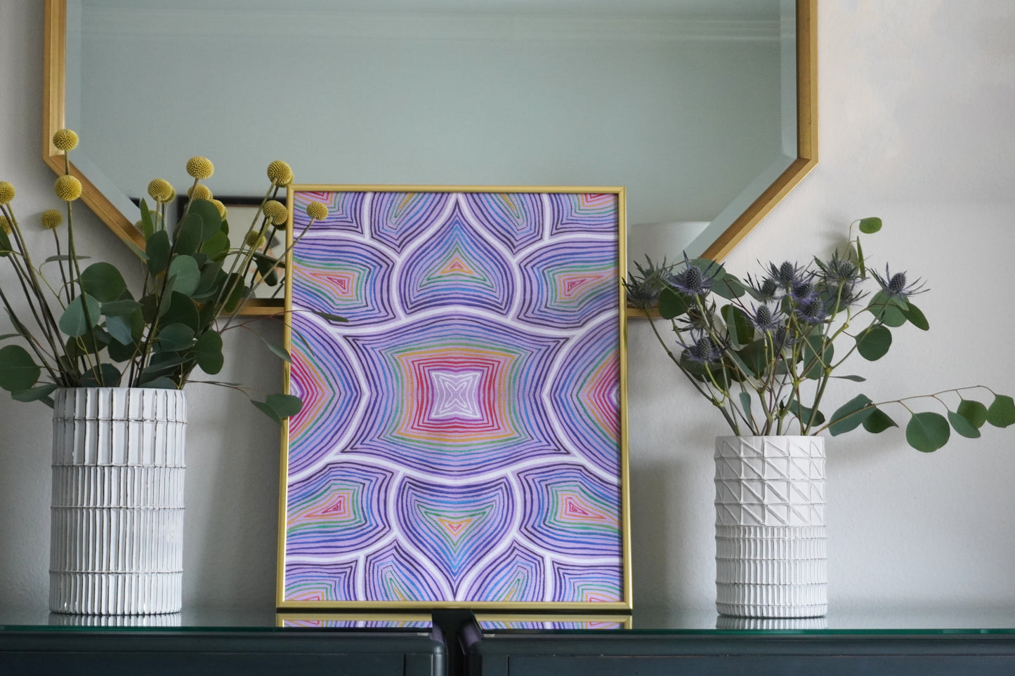 WATERCOLOR RAINBOW KALEIDO - Museum Quality Matte Paper Poster