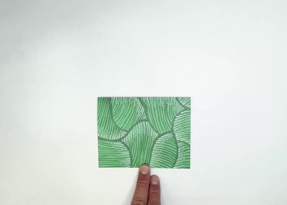 GREEN CALATHEA  BOTANICAL PRINT BLANK NOTE CARD - 10 PACK